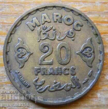 20 francs 1952 - Morocco (Mohammed V)