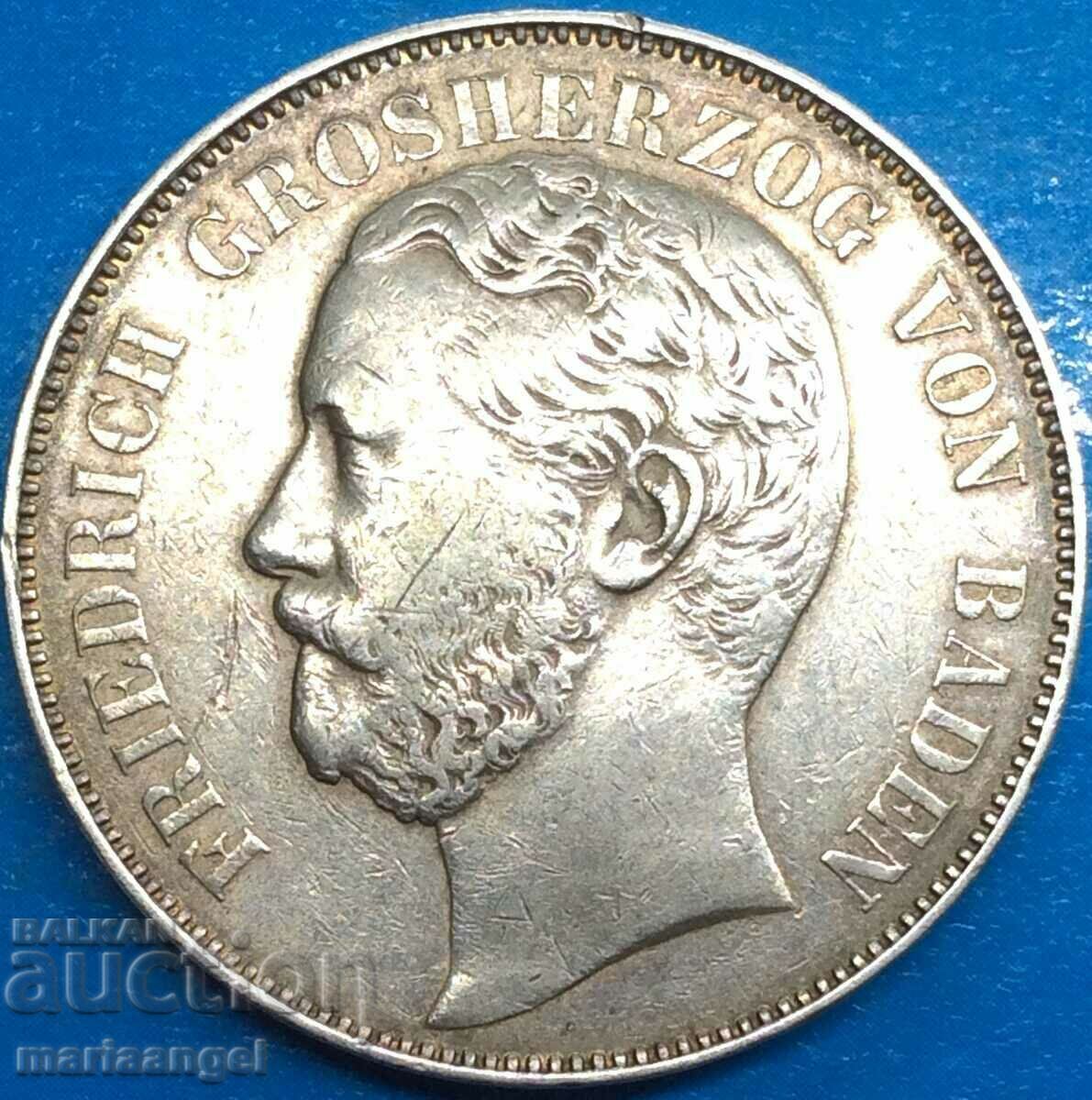 1 Thaler 1868 Germany Friedrich - Duke of Baden Ag