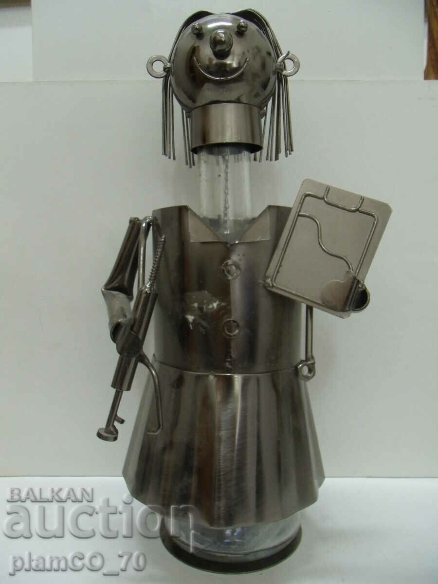 No.*7716 holder / stand for a bottle - metal figure with price 35.00 BGN | € 17.90 No.*7716 holder / stand for a bottle - metal figure with price 35.00 BGN | € 17.90