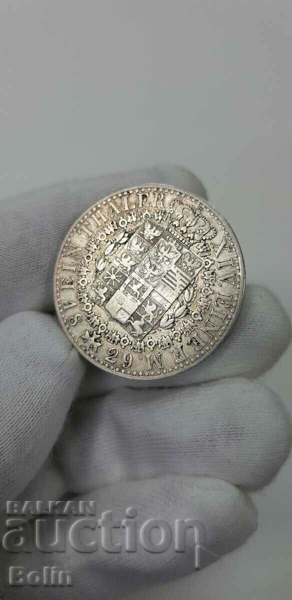 Auction Rare Silver Thaler Coin - Prussia - Germany - 1829 Auction Rare Silver Thaler Coin - Prussia - Germany - 1829