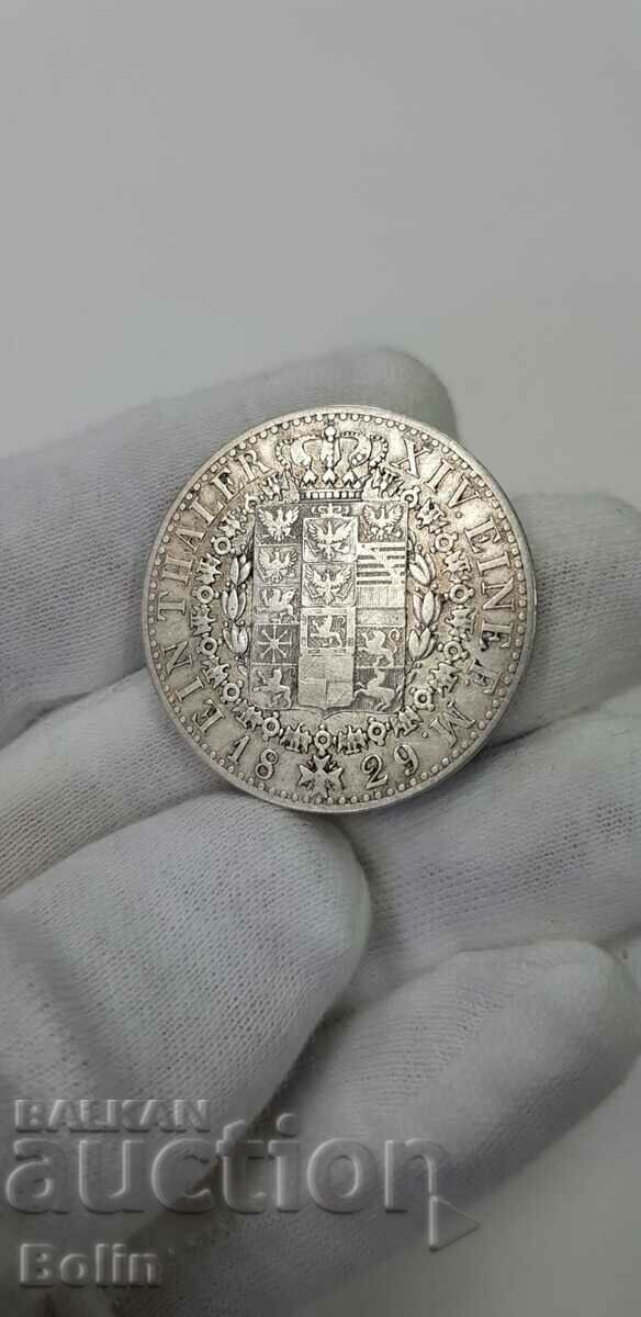 Rare Silver Thaler Coin - Prussia - Germany - 1829