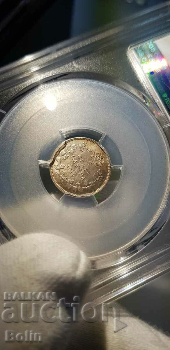 MS 64 - Silver coin - 5 cents - Canada - 1912 - 5 MS 64 - Silver coin - 5 cents - Canada - 1912 - 5