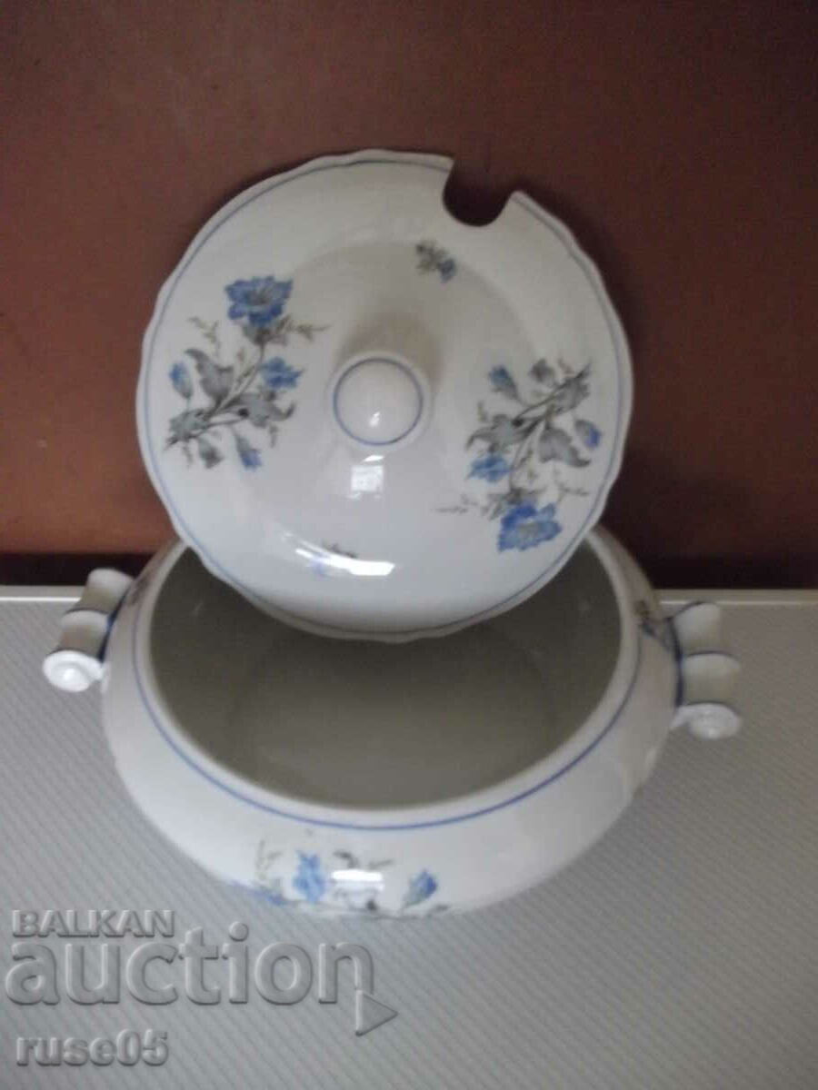 Porcelain bowl with blue flowers, Bulgarian, from Sotsa with price 40.00 BGN | € 20.45