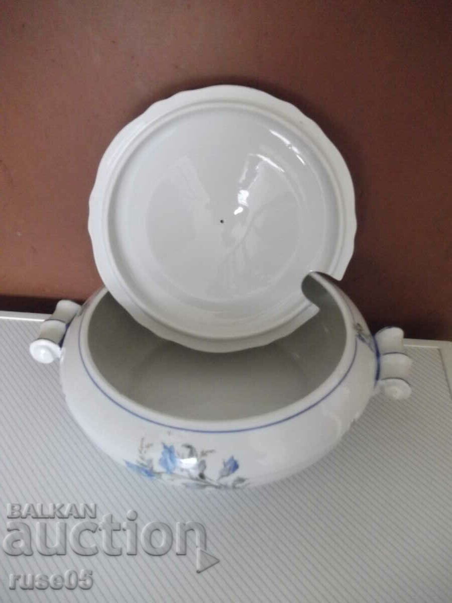 Auction  Porcelain bowl with blue flowers, Bulgarian, from Sotsa