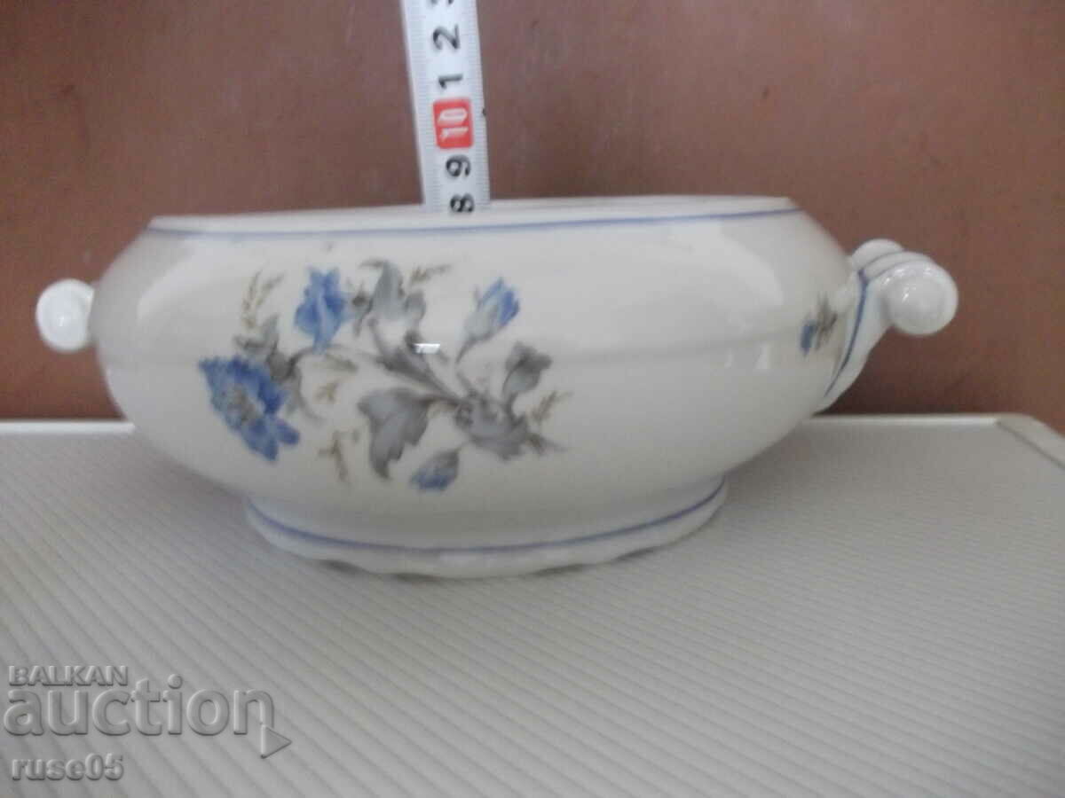 Porcelain bowl with blue flowers, Bulgarian, from Sotsa - 5