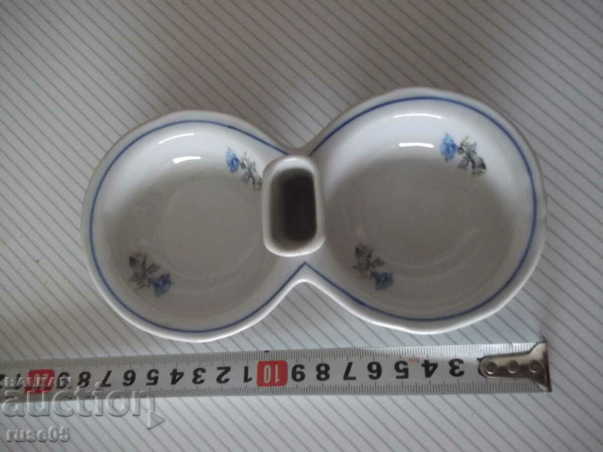 Salt shaker porcelain with blue flowers Bulgarian from Sotsa with price 15.00 BGN | € 7.67 Salt shaker porcelain with blue flowers Bulgarian from Sotsa with price 15.00 BGN | € 7.67