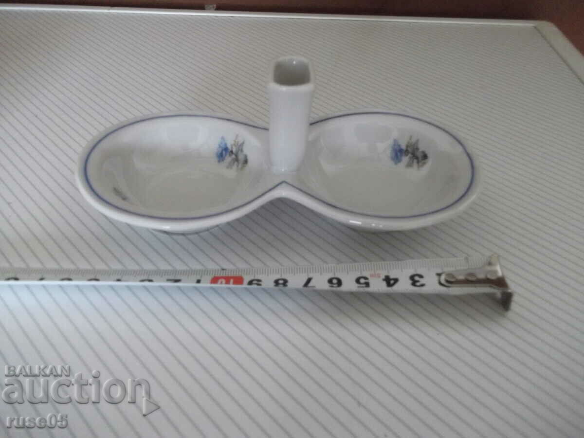 Salt shaker porcelain with blue flowers Bulgarian from Sotsa Salt shaker porcelain with blue flowers Bulgarian from Sotsa