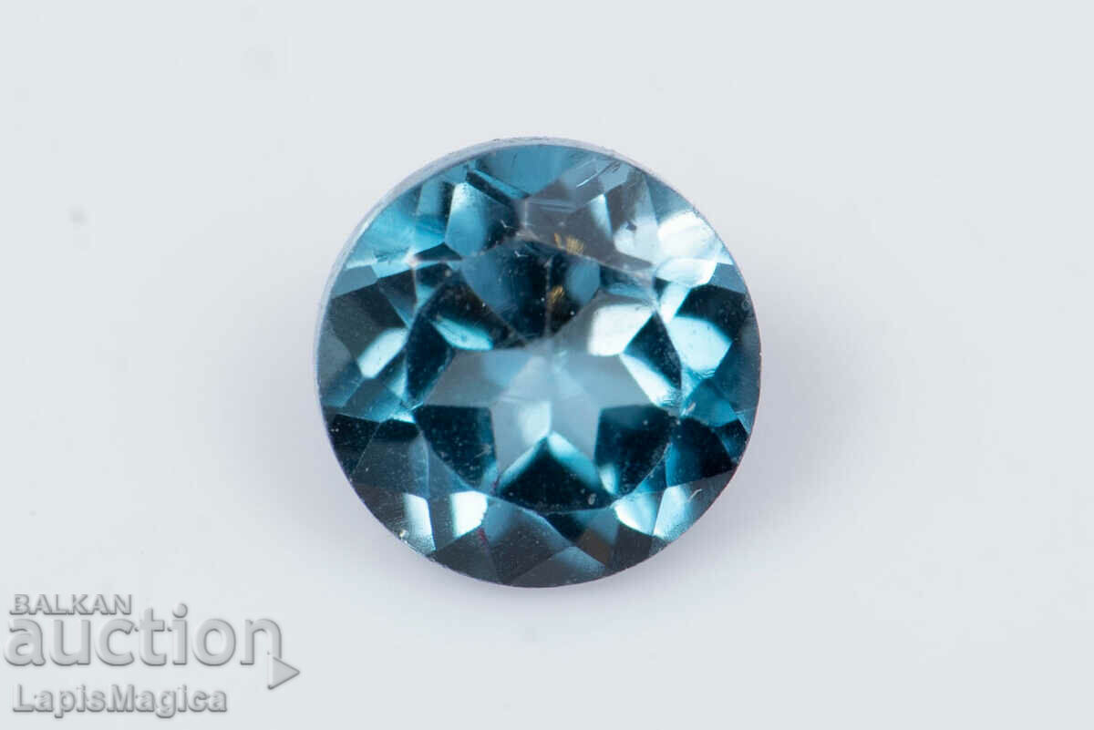 Топаз лондонско синьо 0.32ct 4mm кръгла шлифовка #1