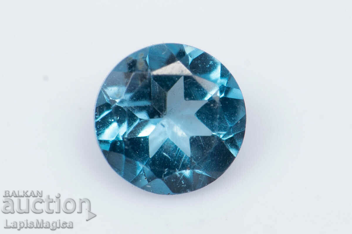 Topaz albastru din Londra 0,28ct 4mm tăiat rotund #2