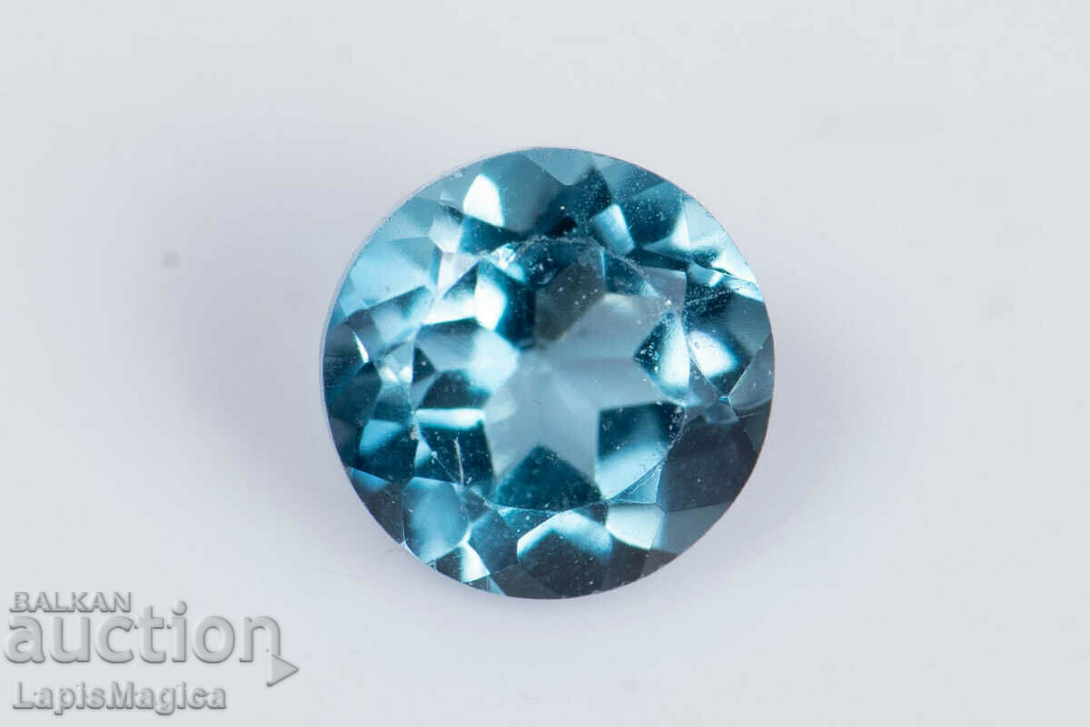 Топаз лондонско синьо 0.33ct 4mm кръгла шлифовка #6