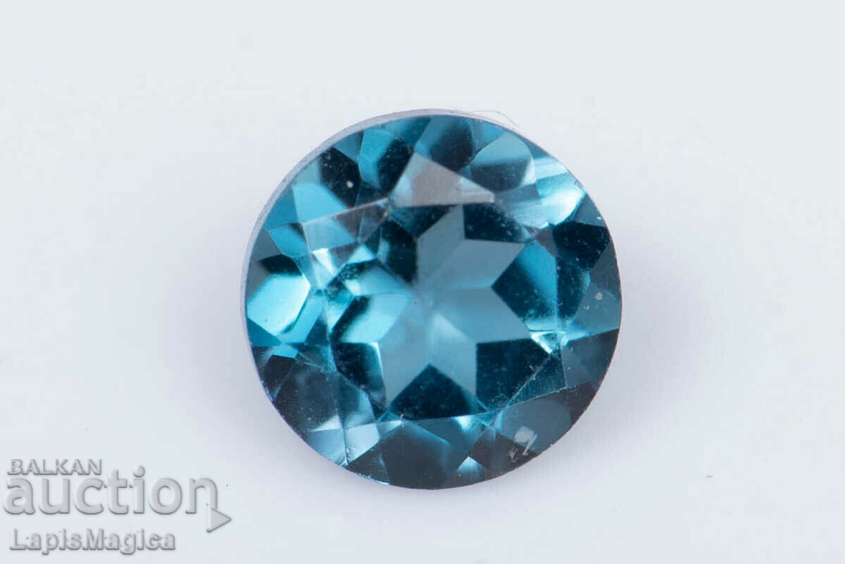 Топаз лондонско синьо 0.33ct 4mm кръгла шлифовка #7