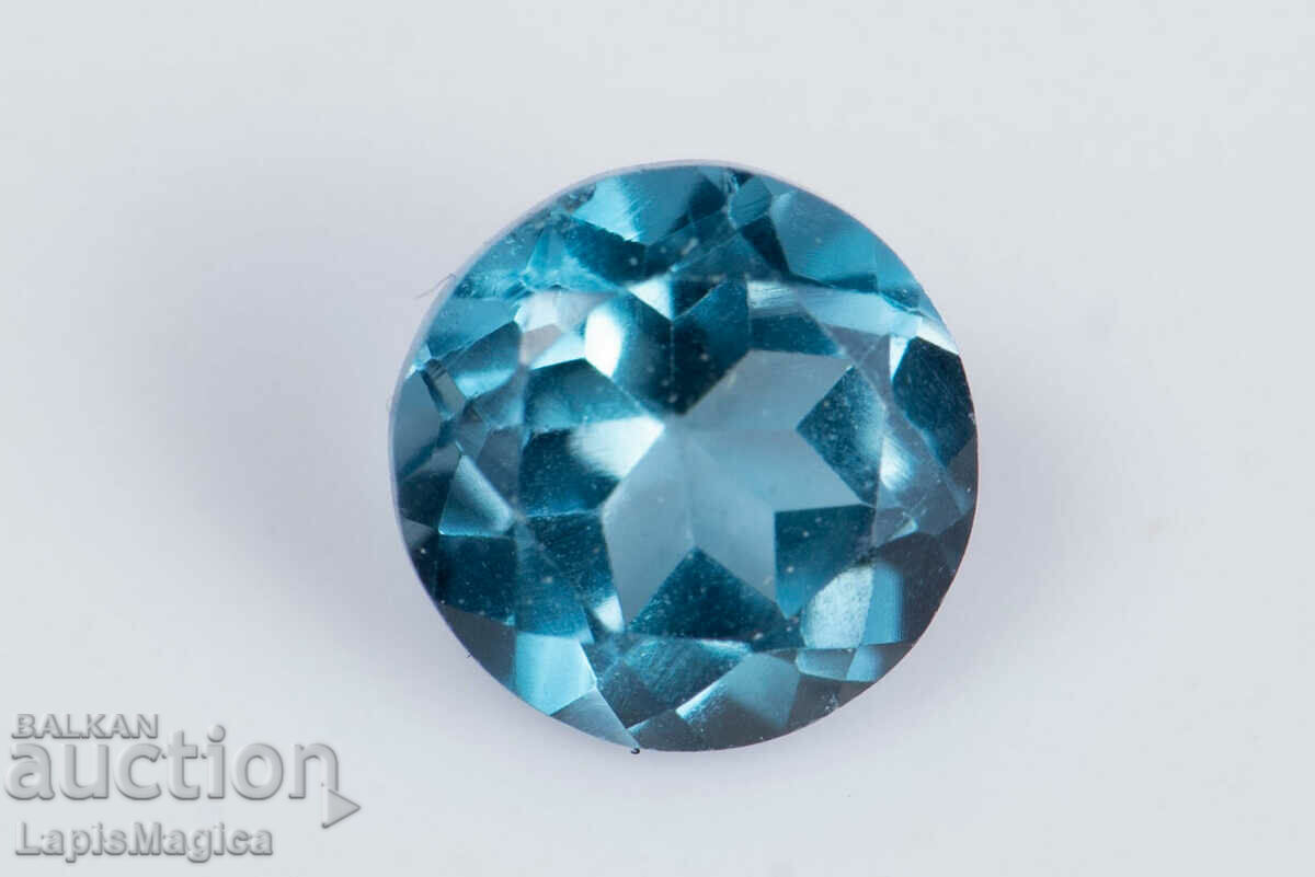 Топаз лондонско синьо 0.32ct 4mm кръгла шлифовка #8