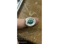 Women's silver ring with malachite 7.1g