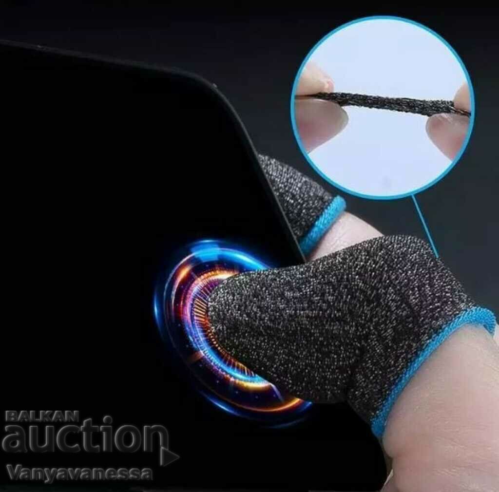 Breathable anti sweat finger gloves for mobile gaming