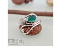 5217 Silver ring with green onyx