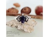 5214 Silver ring with blue Topaz and Iolite