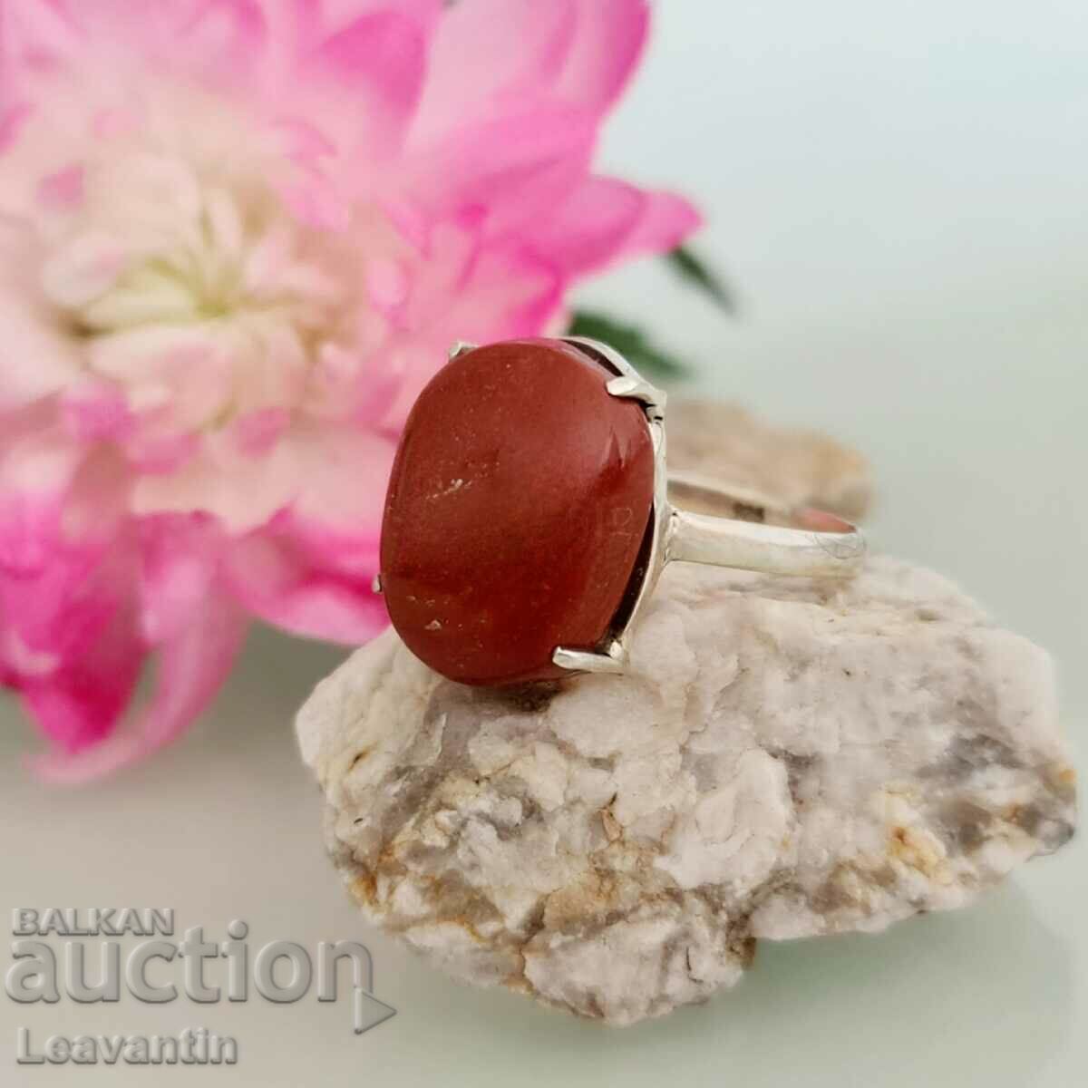 5224 Silver ring with red jasper