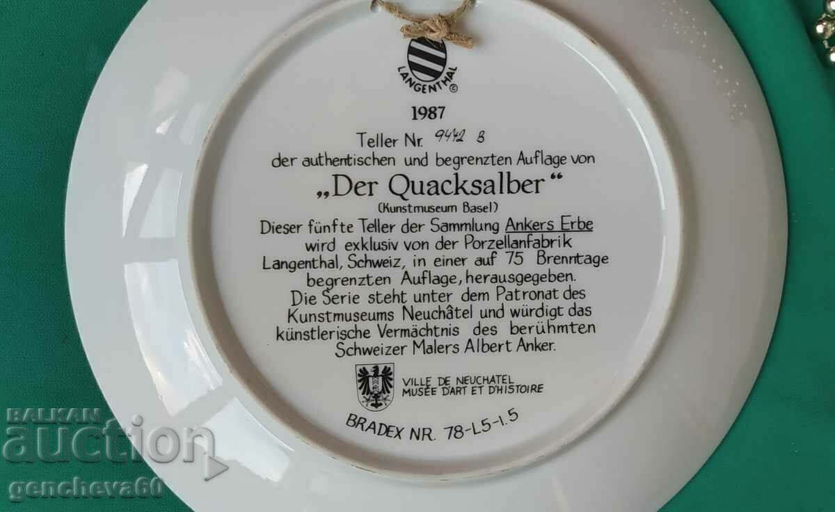 Collectible porcelain plate 1987 - 6 Collectible porcelain plate 1987 - 6
