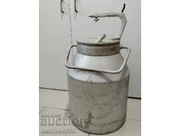 Old metal USSR aluminum milk jug bucket canister