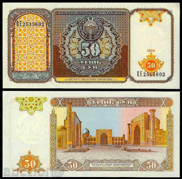 WINTER TOP AUCTIONS UZBEKISTAN 50 SUM 1994 UNC