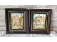 Paintings "Plovdiv" set of two pieces - 21/18cm - H. Zhurnalov