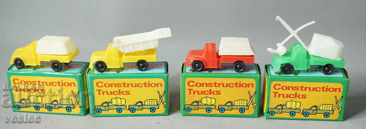 4 Old Soc. Toy figures Trucks construction equipment