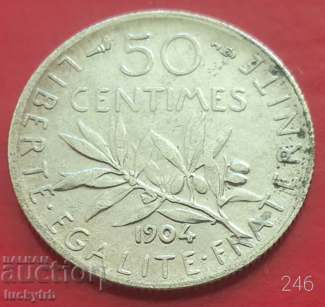 50 centimes 1904 - France - Silver