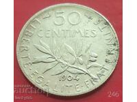 50 centimes 1904 - France - Silver