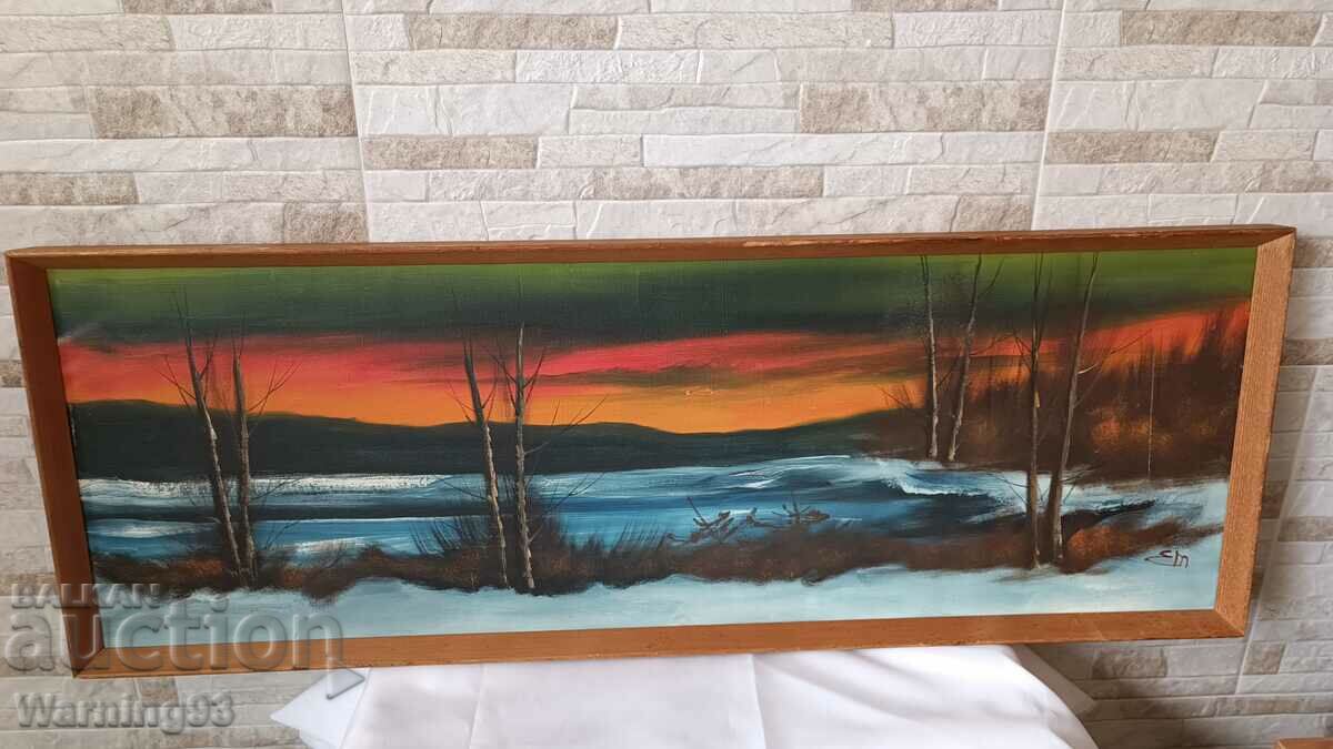 Paintings "Landscapes" two pieces (92/33cm and 82/33cm) - set - 6 Paintings "Landscapes" two pieces (92/33cm and 82/33cm) - set - 6