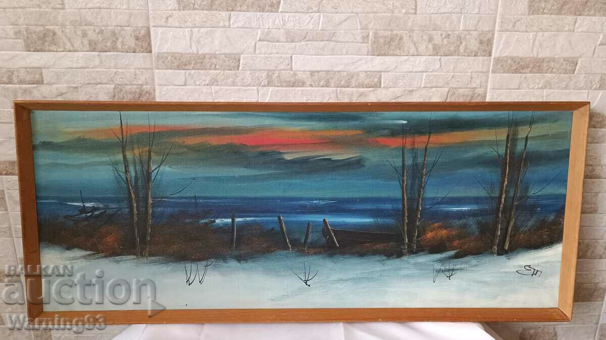 Paintings "Landscapes" two pieces (92/33cm and 82/33cm) - set - 7 Paintings "Landscapes" two pieces (92/33cm and 82/33cm) - set - 7