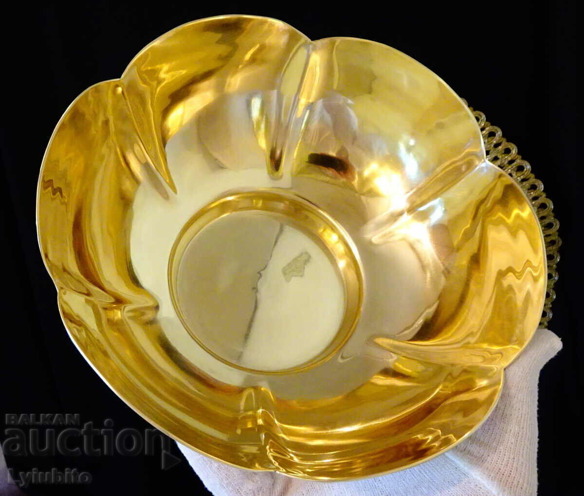 Bronze salad bowl, fruit bowl, bowl, flower - 5