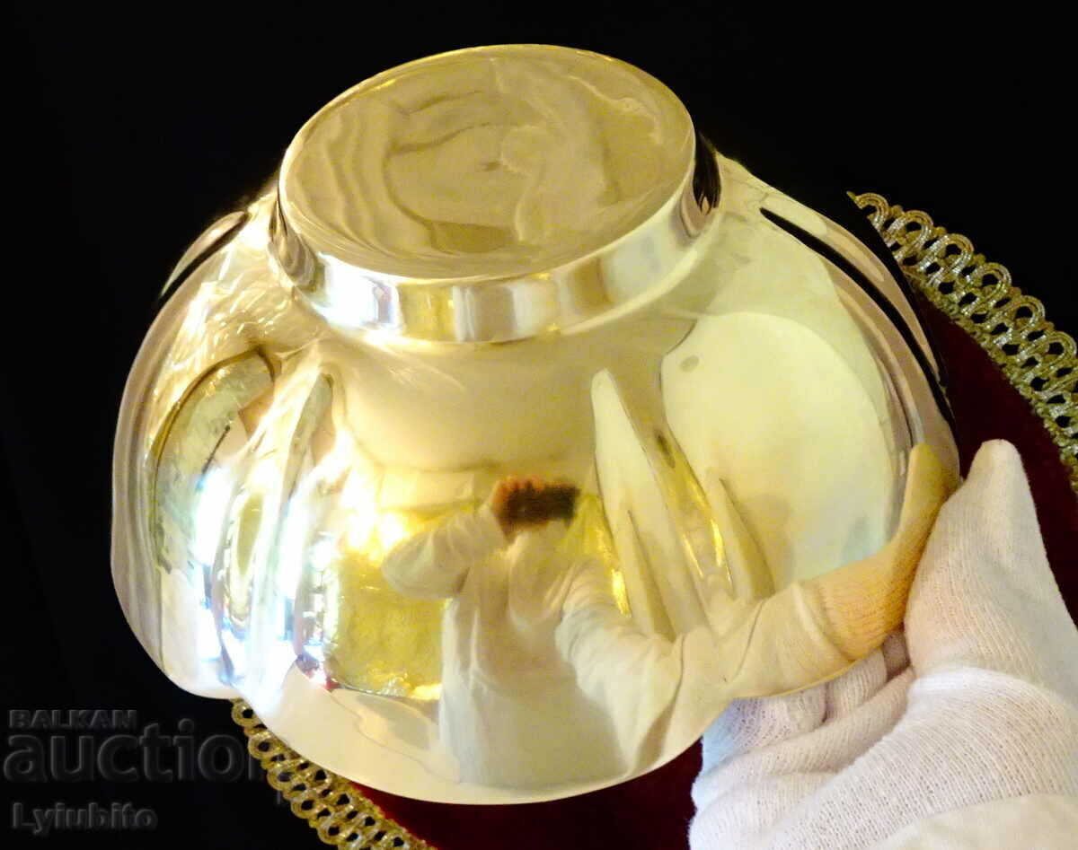 Bronze salad bowl, fruit bowl, bowl, flower - 6