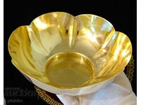 Bronze salad bowl, fruit bowl, bowl, flower
