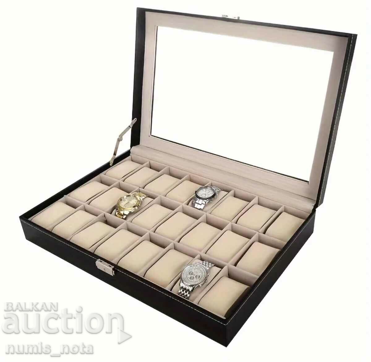 cutie de lux pentru depozitare si prezentare a 24 de ceasuri - 6