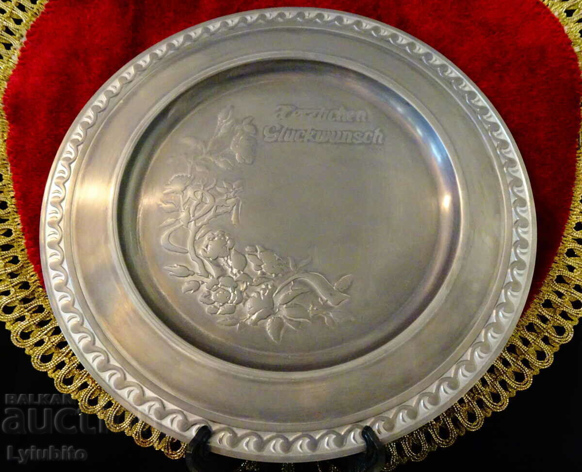 Tin wall plate, panel with Congratulations, tin wedding Tin wall plate, panel with Congratulations, tin wedding