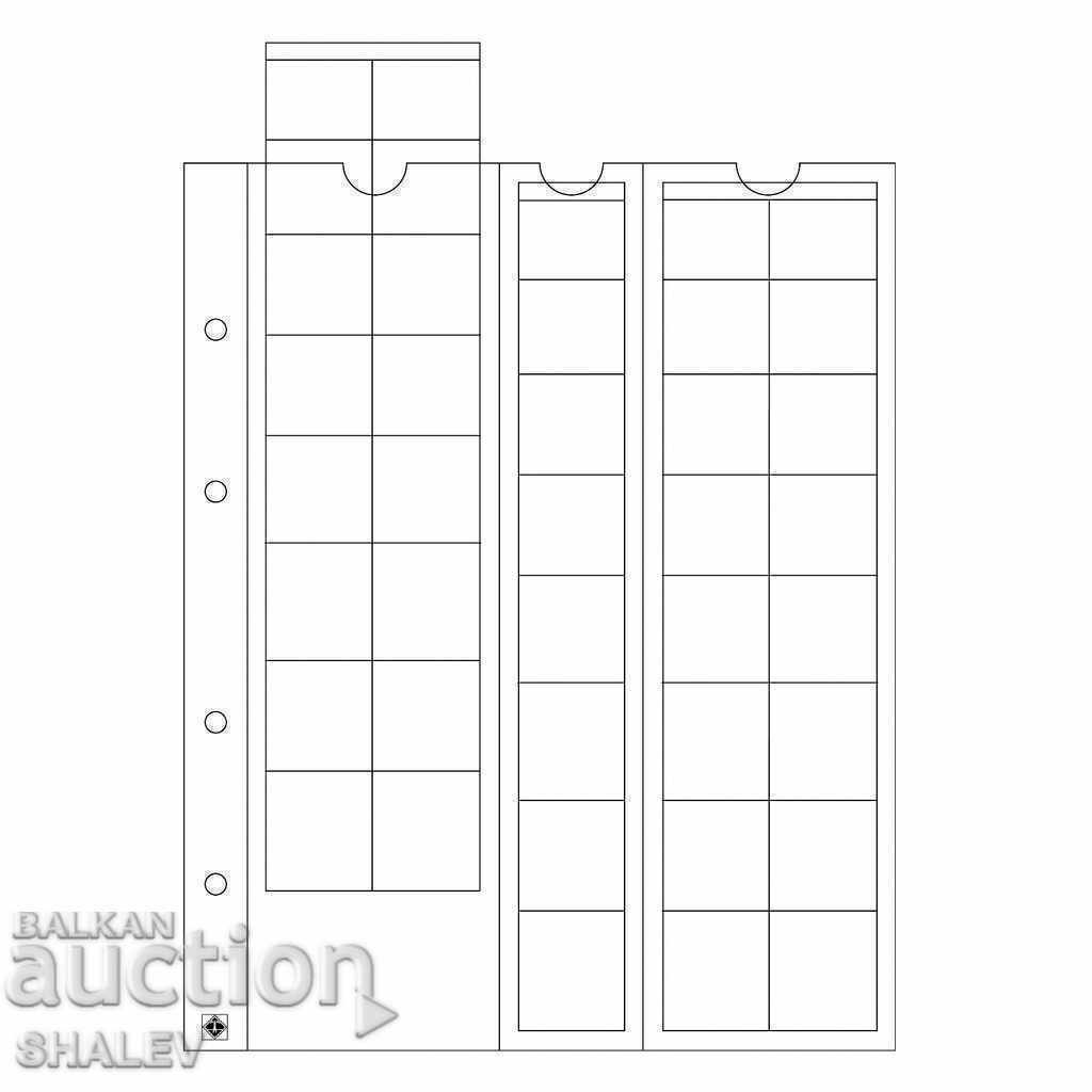 OPTIMA coin sheets of different diameters - 5 pcs/pack (950)