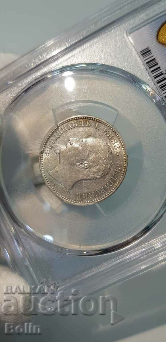 Δημοπρασία AU 50 - Πριγκιπικό ασημένιο νόμισμα 1 λεβ 1891 Ferdinand I