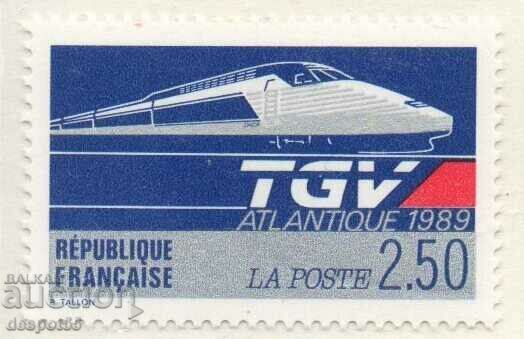 1989. Γαλλία. Τρένο Express "TGV" Atlantique.