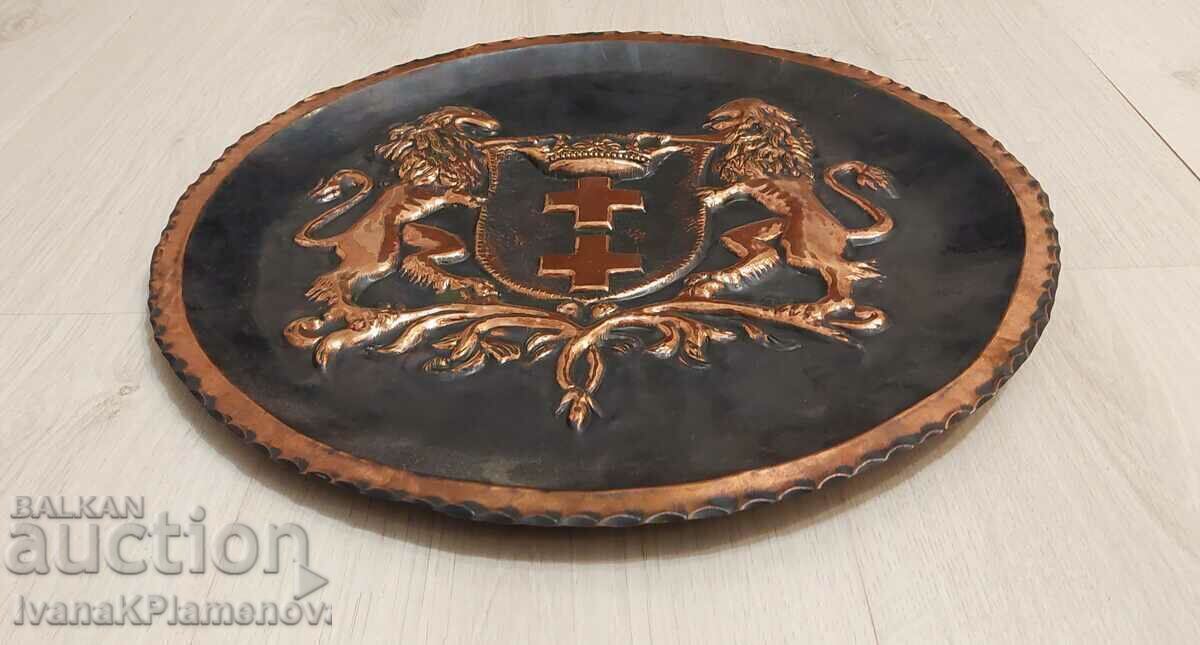 Auction Copper panel 37cm for collectors Auction Copper panel 37cm for collectors