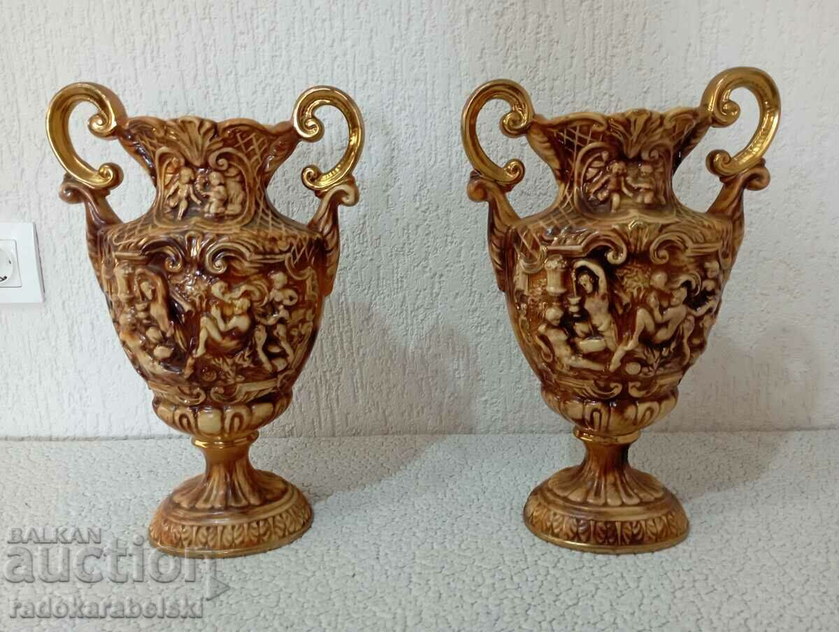 Set of two large antique porcelain vases - vase