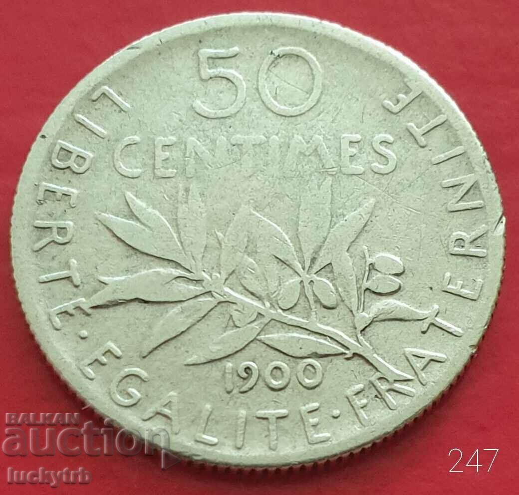 50 centimes 1900 - Franta - Argint