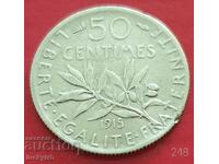 50 centimes 1915 - Franta - Argint