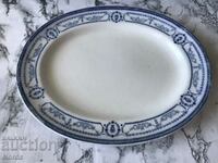 Porcelain plate with markings