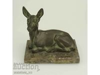 Old Rare Figure Sculpture Antique - Roe