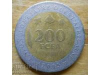 200 franci 2005 - Africa de Vest (bimetal)