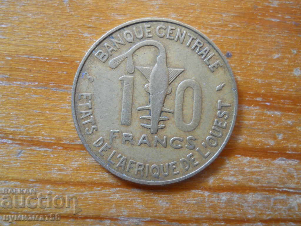 10 franci 1987 - Africa de Vest