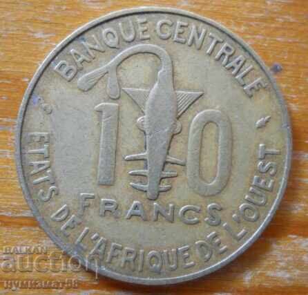 10 francs 1987 - West Africa