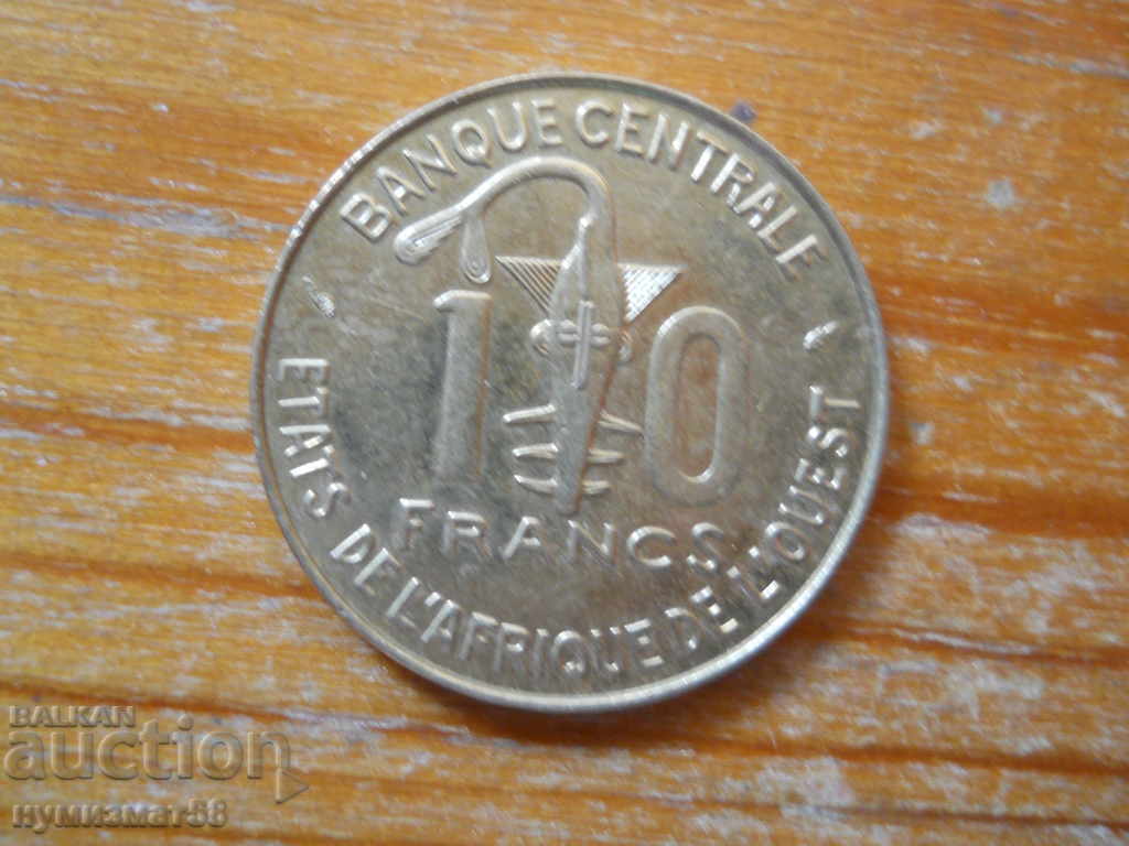 10 franci 1987 - Africa de Vest