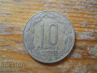 10 franci 1975 - Africa Centrală