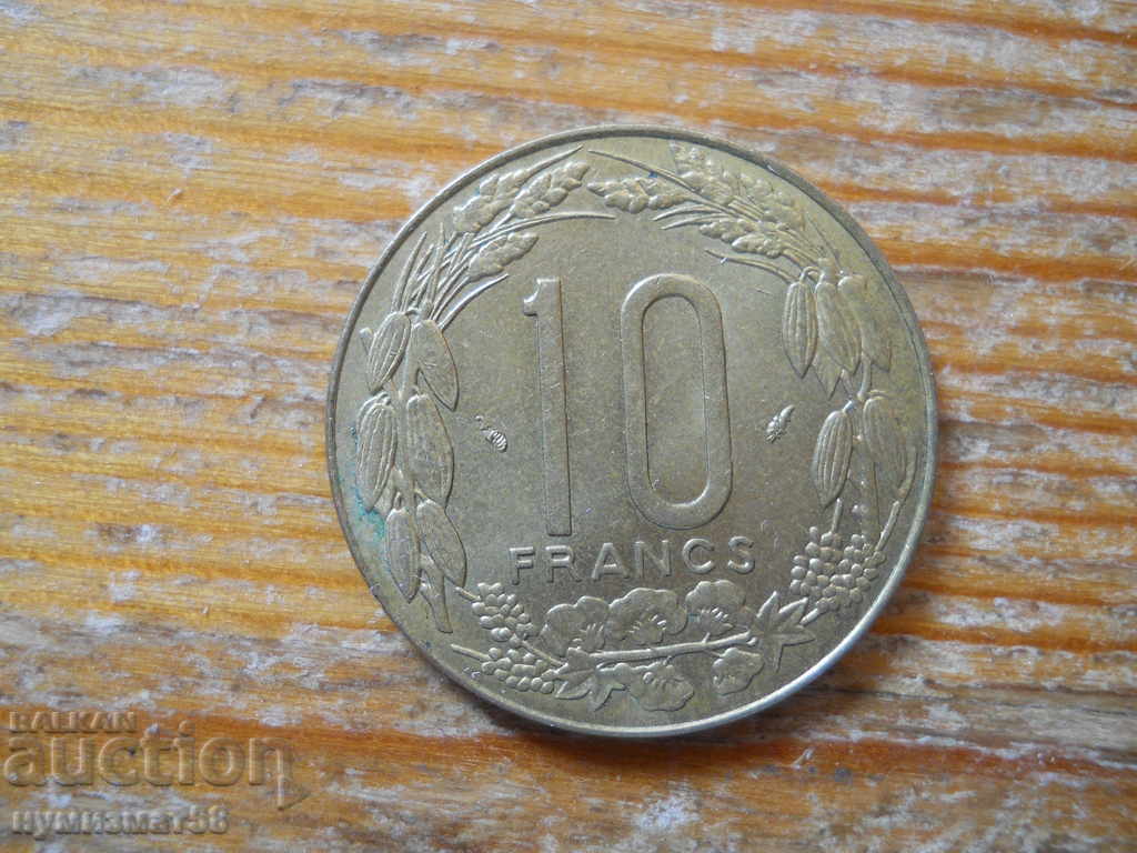 10 francs 1975 - Central Africa